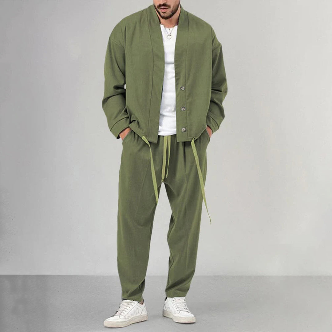 Oriol - Cárdigan y pantalón para hombre