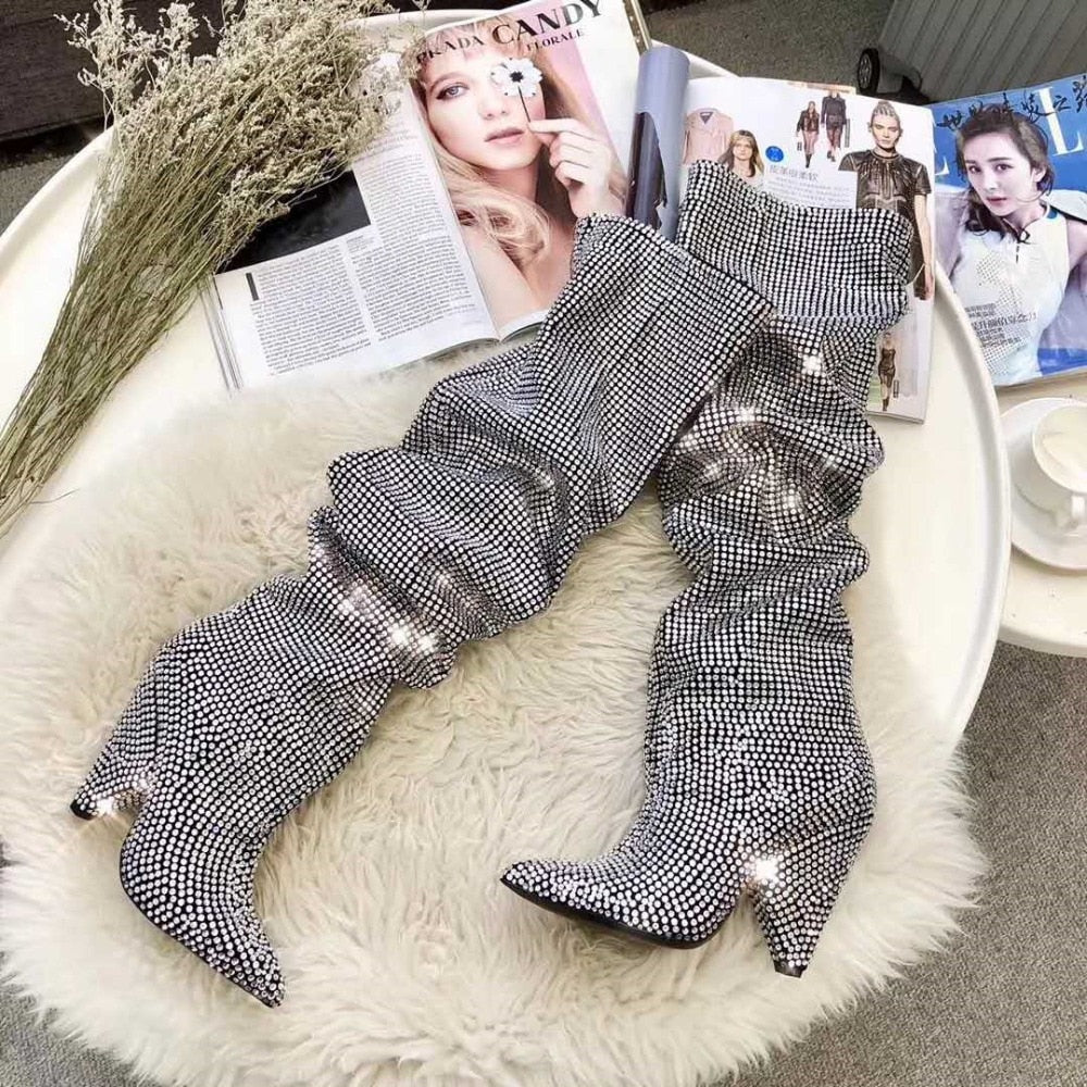 Botas altas con brillantes