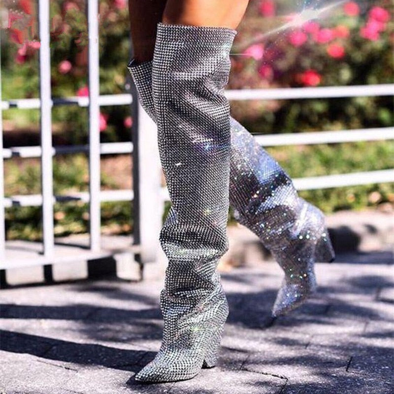 Botas altas con brillantes