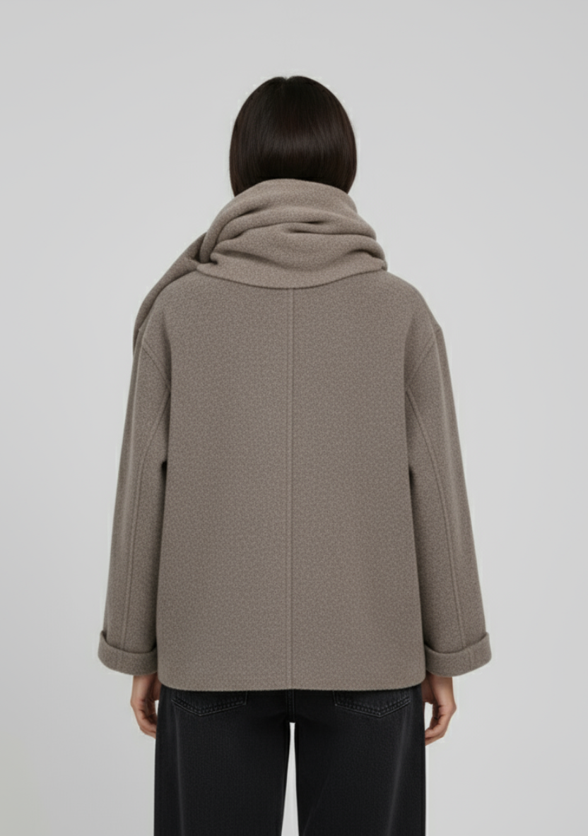 Abrigo Elegante con Bufanda - Kenia Store