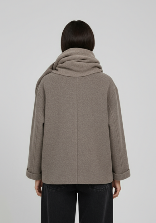 Abrigo Elegante con Bufanda - Kenia Store
