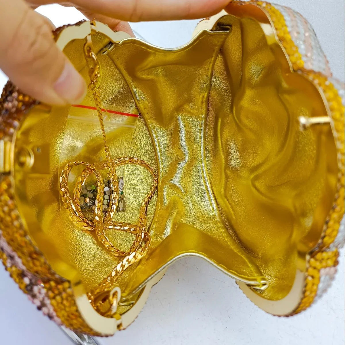 Bolso de lujo con diamantes de imitación