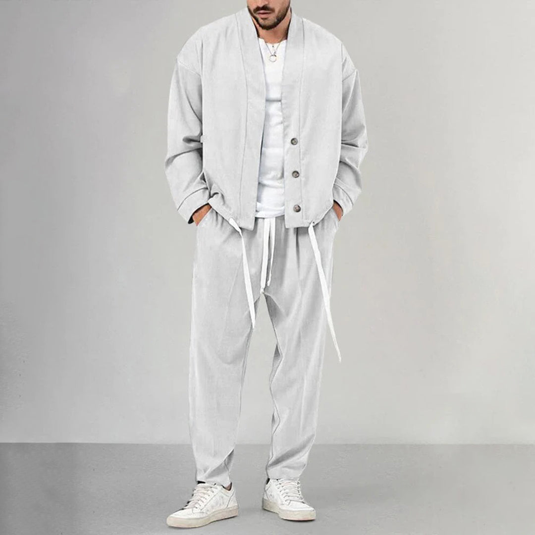 Oriol - Cárdigan y pantalón para hombre