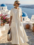 Flor  Vestido Elegante con Bolsillos