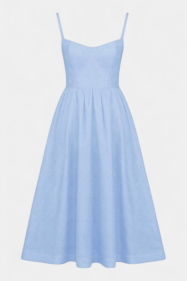Gota Mar Vestido Midi Sin Mangas de Caída Ligera