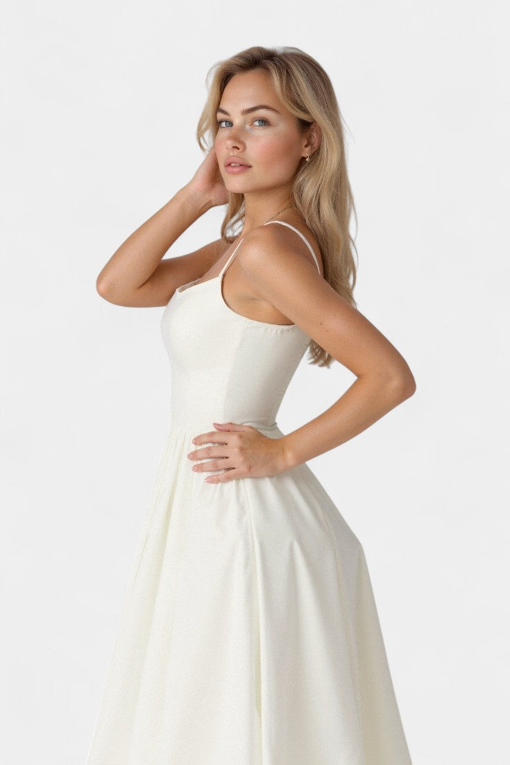 Gota Mar Vestido Midi Sin Mangas de Caída Ligera