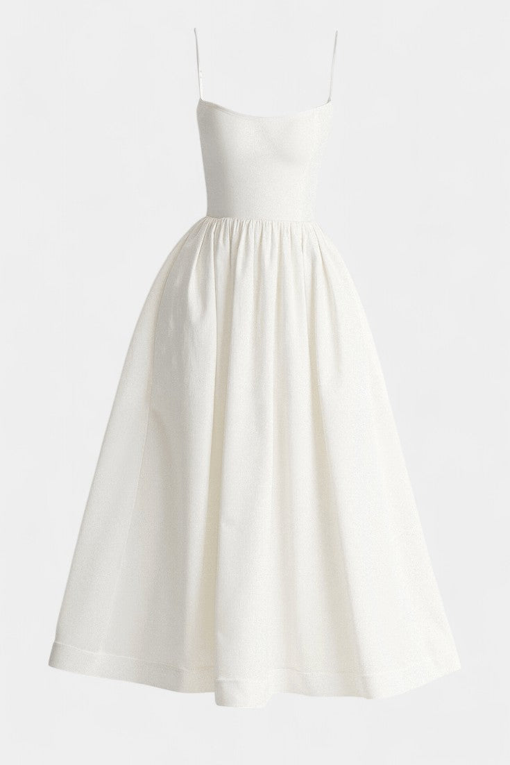 Gota Mar Vestido Midi Sin Mangas de Caída Ligera