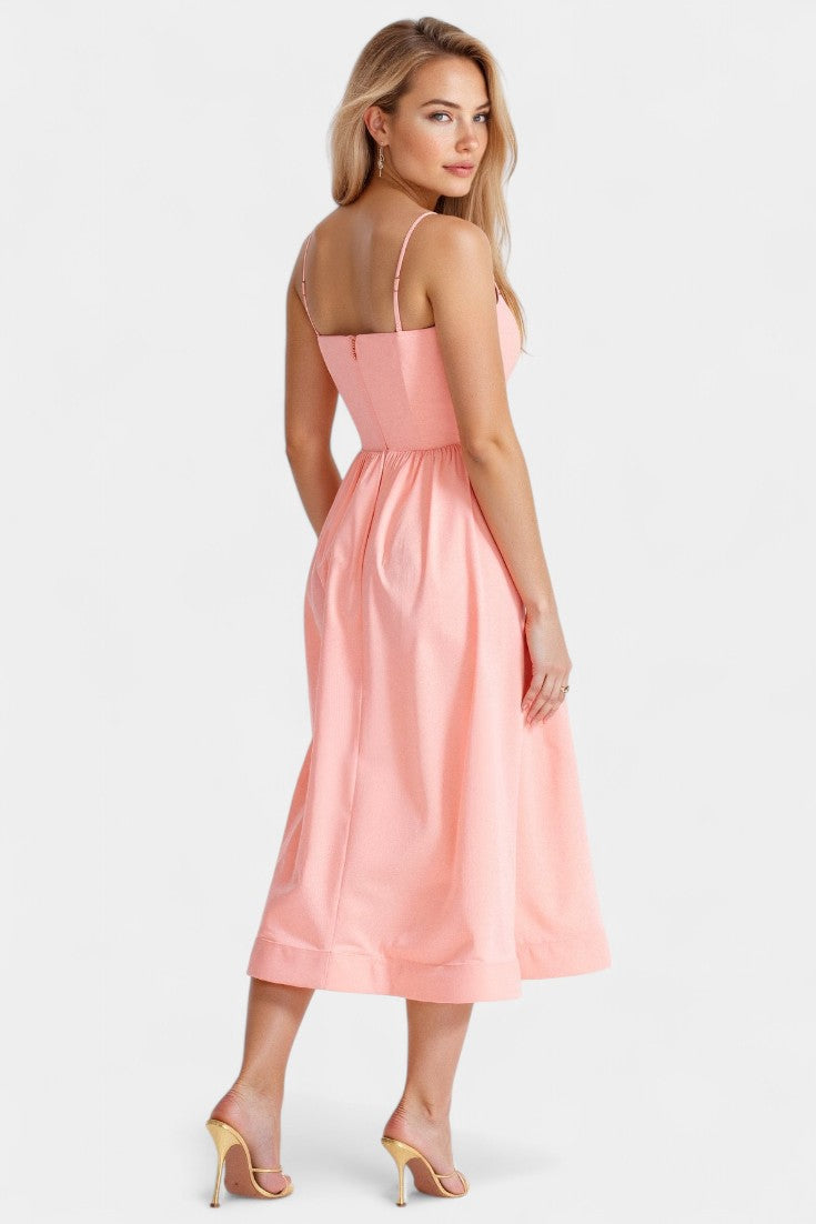 Gota Mar Vestido Midi Sin Mangas de Caída Ligera