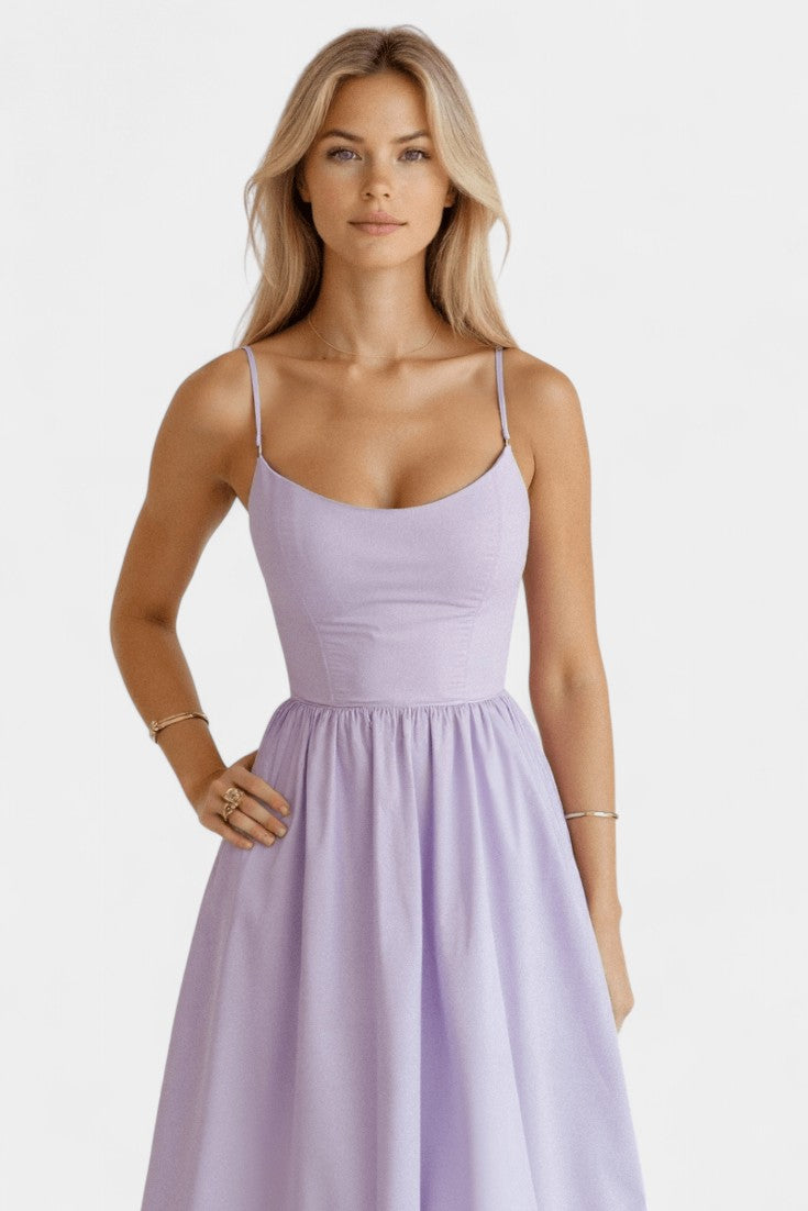 Gota Mar Vestido Midi Sin Mangas de Caída Ligera