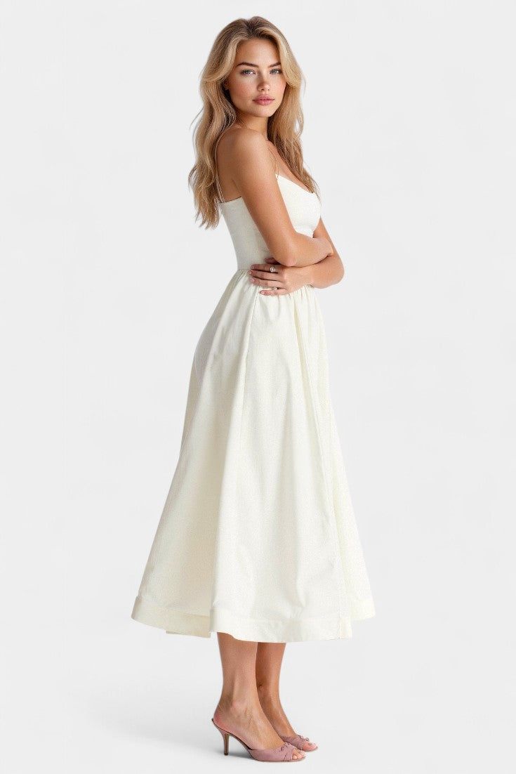 Gota Mar Vestido Midi Sin Mangas de Caída Ligera