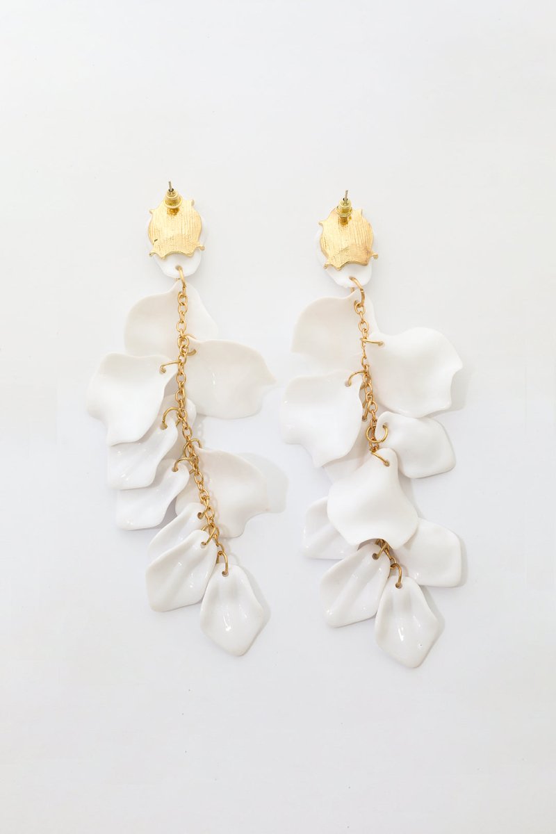 Pendientes de Gota con Diseño de Pétalos de Orquídea
